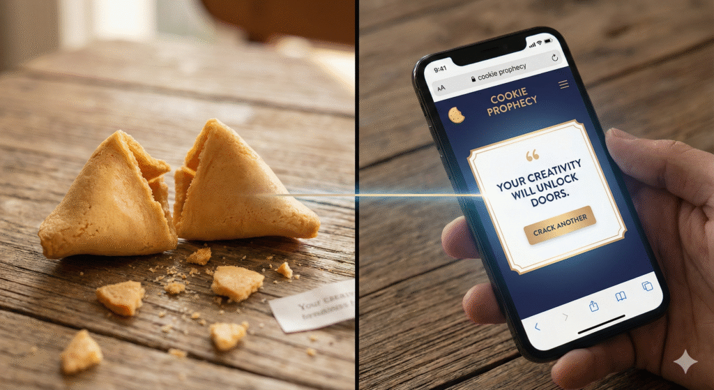 Fortune cookie - Real vs. Digital